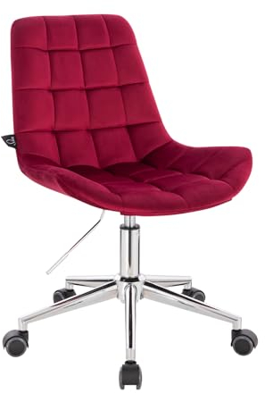 SVITA Micky Bürostuhl Kinder Schreibtischstuhl höhenverstellbar Rollen Samt BlackBerry Bordeaux Dunkelrot