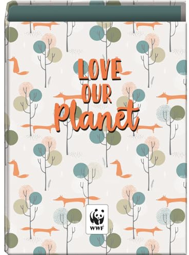 Dohe - Raccoglitore a 4 anelli - Capacità 250 fogli, formato foglio (26,4 x 34 cm), dorso 6 cm, anelli 40 mm, coperchio estraibile, materiale scolastico - WWF Love Our Planet