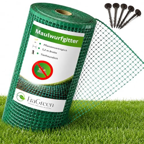 EraGreen® Maulwurfgitter 50 m x 1,2 m Breite - Maulwurfschutz für Rollrasen und Rasenflächen - Rasenschutz Maulwurfbekämpfung - Maulwurfschreck für Ihren Garten
