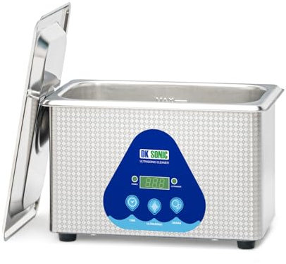 DK SONIC Ultrasonic Cleaner-Ultrasonic Schmuckreiniger mit digitalem Timer und Korb, Sonic Cleaner für Schmuck, Ring, Brillen, Münzen (900 ml, 220 V)