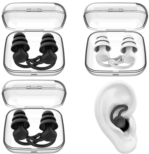 Schwimm Ohrstöpsel für Erwachsene， Wasserdichte Wiederverwendbare Weich Silikon，Ohrstöpsel zum Schwimmen, Surfen, Schnorcheln und anderen Wassersportarten，3 Paar