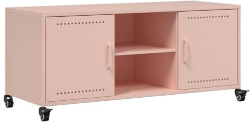 vidaXL TV Cabinet Stand - Anthracite Cold-rolled Steel Entertainment Centre, 2 Doors & 2 Shelves, 100.5x39x43.5 cm, Living Room/Office Use