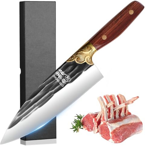 Coltello da cucina Mannaia giapponese affilata: coltello da chef coltello da cucina coltello da verdura in acciaio inossidabile manico in legno