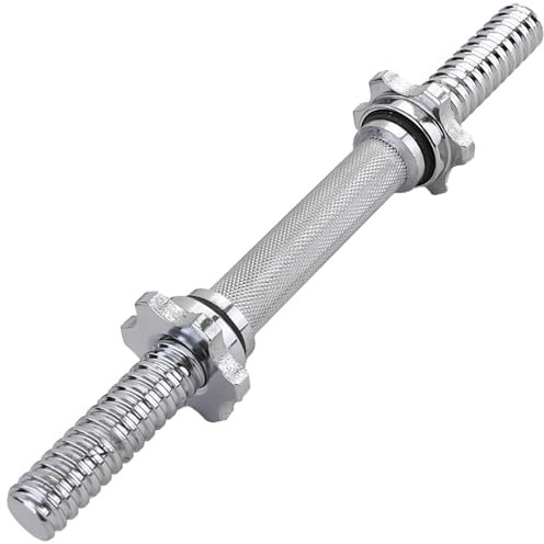 RAMROXX 35cm Kurzhantelstange mit gerändeltem Griff inkl. Sternschrauben Chrom 25mm