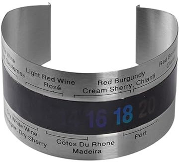 Stainless Steel Wine LCD Thermometer Bottle Beer silver Wines Bracelet Temperature Sensor