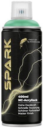 SPARK Sprühdose 400ml – Matte Sprühfarbe für Künstler, DIY, Modellbau & Möbel – Hohe Deckkraft, schnelltrocknende Spraydose - Mentholgrün