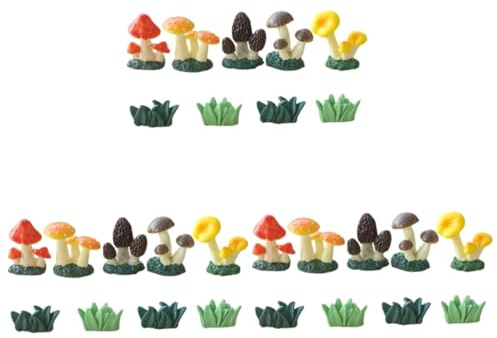 TOYANDONA Lot De 3 Décorations De Champignons Miniatures en Résine