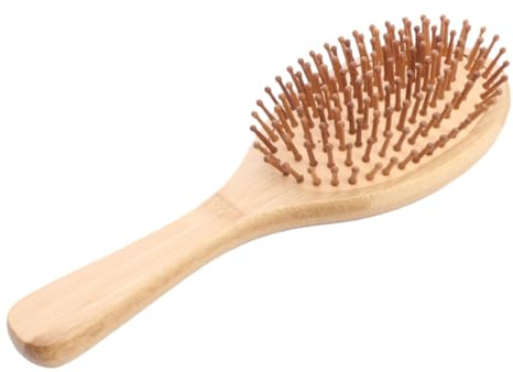 Khaki Bamboo Airbag Massage Comb for Scalp and Hair Care