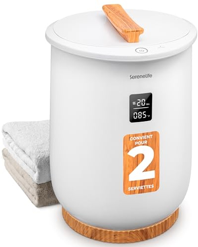 SereneLife Scaldasalviette Elettrico Bagno 20 Litri, Scaldasalviette Bagno Riscalda 2 Asciugamani o Coperte, Timer 20-90 Minuti, Display Digitale, Portaprofumo, 33 x 33 x 48 cm