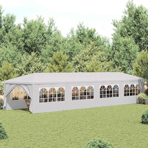 Nqyjm Utomhus trädgårdsmottagningstält trädgårdspaviljong 3x12 m vit, lusthus för bröllop, fester, camping, kommersiella evenemang