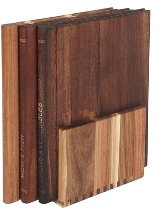 WXYDY Set di 3 taglieri in legno a forma di libro, con supporto verticale, per carne, verdure e pane, regalo da cucina