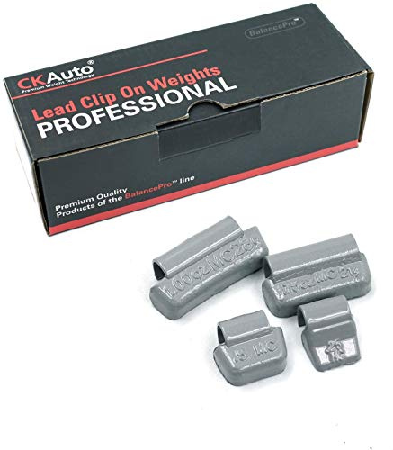 CKAuto MC-Series Coated 0.25oz, 0.5oz, 0.75oz, 1.0oz Lead Clip on Wheel Weight Assortments, 25Pcs/ Style, Total 100Pcs/Box
