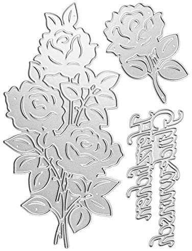 Ideen mit Herz Set di 3 stencil per punzonatura, varietà di rose