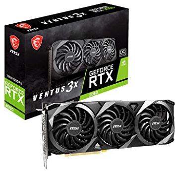 MSI Gaming GeForce RTX 3060 12GB 15 Gbps GDRR6 192-Bit HDMI/DP PCIe 4 Torx Triple Fan Ampere OC Tarjeta gráfica (RTX 3060 Ventus 3X 12G OC)