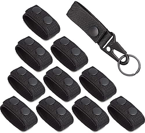 WiDream 10 Piezas de Cinturón de Seguridad con Doble Broche con Mosquetón de Nailon, para Deportes al Aire Libre, Acampada, Equipo Militar de Policía, Cinturón Táctico