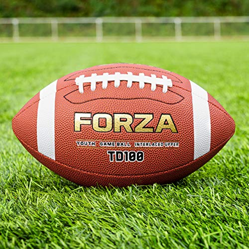 FORZA TD100 American Football Spiel Ball | F-Grip™ Griff Design | Einzeln, 3er-Set, 40er-Set oder 45-Set erhältlich (Youth (12-14-jährigen), Einzeln)