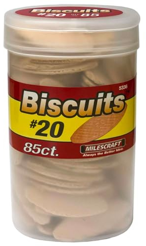 Milescraft 5436#20 Hardwood Biscuits (1000 Pack) – for use in Wood Joining, Woodworking, and Crafting. Works with Standard Biscuit Joiners. – Size #20