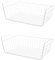 LOLAhome 2 cestas colgantes de almacenamiento para estantes y mesas | Cestas organizadoras de metal para debajo del armario, uso en cocina, despensa, baño, dormitorio, oficina (Blanco, De 40x25x15 cm)