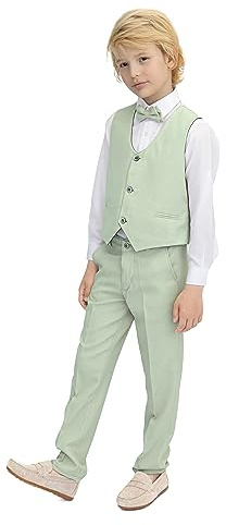 Lilax Costume Formel 4 pièces pour garçon avec Gilet, Pantalon et Cravate