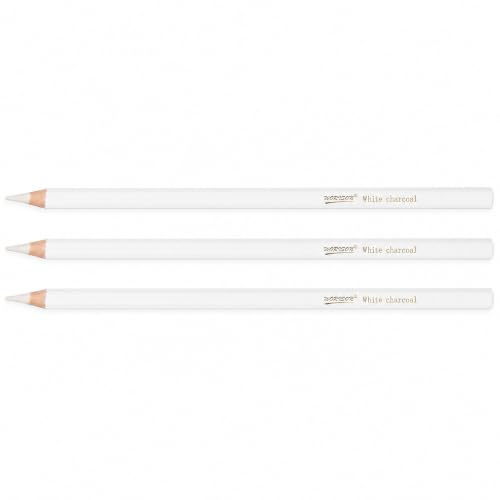 White Charcoal Pen, Vit kolpenna, 3 stycken vit kolpenna Vit skiss kolpenna för konsttillbehör, skissning vit kolpenna Professionell ritning Penna