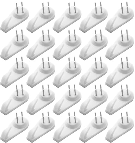 Lot de 25 supports muraux sans traces, pour cadres et crochets invisibles, adaptés aux photos non percées (dimensions 20 x 40 mm)
