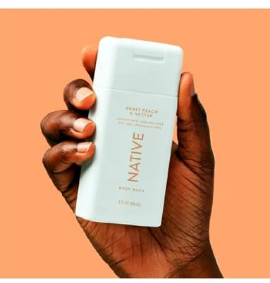 Native - Travel Shower Gel Sweet Peach and Nectar 3oz (Pack of 2)