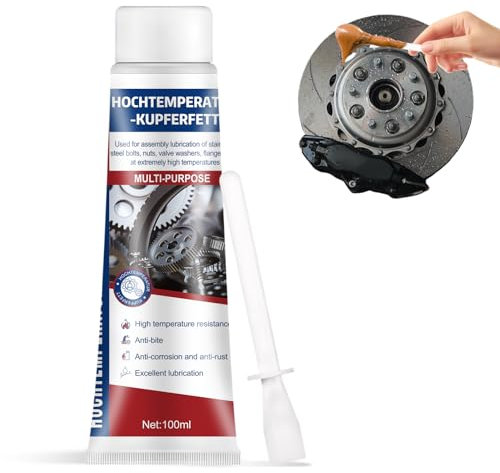 Allony Bearing Grease, Copper Grease for Brake Pads, Silicone Greases, Brakes Greases Suitable for Bolts, Brake Pads, Valves, Gears, Ships, 100ml