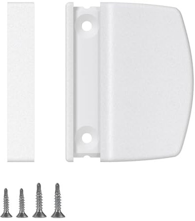 AwmnSrman Poignée de porte de balcon extérieure blanche - Poignée de porte d'extérieur polyvalente en plastique pour balcon, terrasse - Avec vis