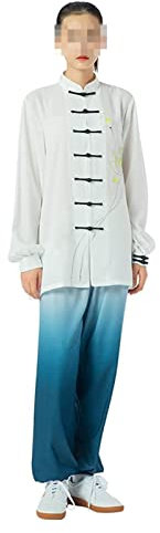 SFNIOKFG Vêtements de Kung Fu pour Femmes Uniforme d'arts Martiaux Traditionnels Costume de Tai Chi Vêtements Wing Chun avec Impression à l'encre de Chine, adapté aux Femmes 23.4.10