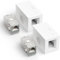LEENUE 2X CAT 6A Aufputz Netzwerkdose, inkl 2X vergoldet CAT6A Keystone RJ45 Jack Und 2-Port Keystone Jack Aufputzdose, 10 Gbit/s 500MHZ Netzwerk LAN Aufputzdose Internetdose Set in Weiß