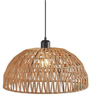 Pink Palm Lámpara Colgante de Cuerda de cáñamo de Estilo Moderno, Base E27, lámpara Colgante de un Solo Cabezal, lámpara de Techo empotrada, iluminación Decorativa para Cocina, Comedor y balcón.