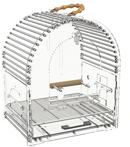 17 Zoll Vogelkäfig Klein Vogelvoliere, Acryl Transparent Innen Vogelhaus Vogelkäfig Zuchtkäfig Wellensittichkäfig Für Wellensittich, Kanarienvogel(1pcs)