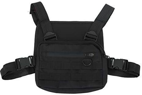 Greensen Poche de Poitrine Harnais de Poitrine, Sacoche Utilitaire Sac de Poitrine en Tissu Oxford Imperméable avec Plusieurs Poches Bretelles Réglables pour Voyages en Plein Air Bureau