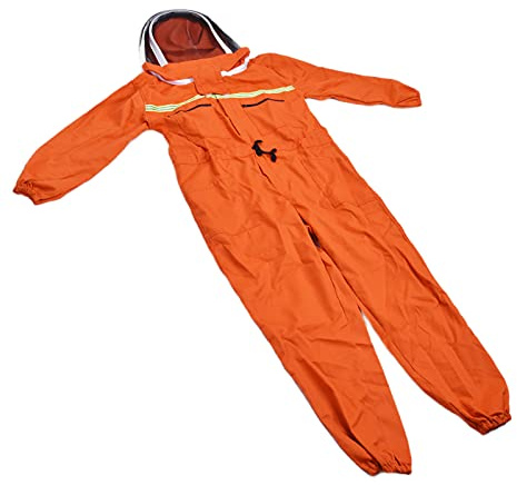 Abbigliamento a prova di ape Tuta protettiva comoda Apicoltore Un pezzo Arancione Taglia L Altezza adatta 155-173 cm Forniture per apicoltura