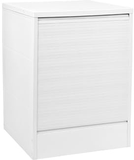 MA MAISON Mobile Coprilavatrice Bianco - Apertura a Serranda, Struttura Polipropilene, Frontale, Lavanderia, Garage, per Interno, Esterno, Montaggio senza Viti, Piano d'appoggio - 65X68X88H CM