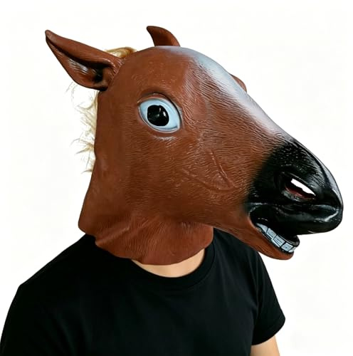 yolzhxe Mask, latexmask, huvudomkrets från ca 31 cm till 45 cm, djurmasksmak, ventilerande djurmasker för halloween, karneval eller shower