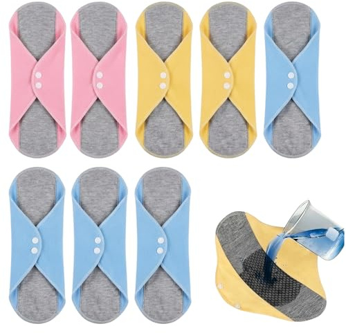 10 PCS Reusable Sanitary Pads, Reusable Period Pads for Women, Sustainable Feminine Care Essentials, Assorted Colours Set for Everyday Freshness and Comfort