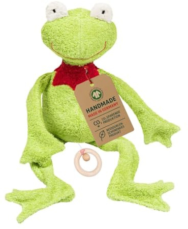 Efie Bio - Spieluhr Schlenker Frosch, kontrolliert biologischer Anbau (organic), Made in Germany, GOTS zertifiziert, nachhaltig, Melodie (LaLeLu)
