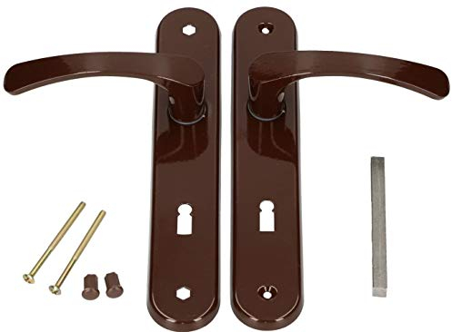 KOTARBAU poignée de porte 72 mm gauche droite bit serrure ensemble de porte marron garniture de porte poignée de porte poignée de porte ensemble de poignées porte de chambre plaque longue alu