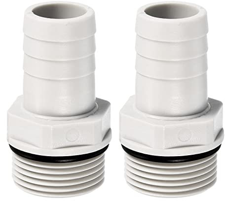 PATIKIL Leitung Stab Fitting Gerade 20mm Widerhaken G3/4 Stecker Gewinde 2Pack POM Plastik Schlauch Verbinder Grau