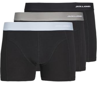 JACK & JONES Trunks 3 Pack Jacnick Bamboo Lot de 3 Boxers en Bambou, Noir, XX Hommes