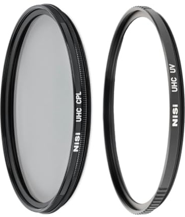 NiSi 55mm UHC Series Filter Bundle (CPL + UV) - Circular Polarizer and UV Lens Protection Filter - Slim Frame, Multi-Layer Coatings, Waterproof, Scratch Resistant, 8K Ultra High Definition