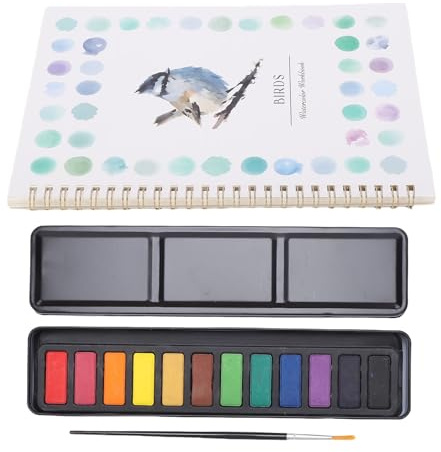 EMUKOEP Cahier D'exercices D'aquarelle pour Débutants, Livre de Peinture à L'aquarelle avec Instructions étape par étape, pour L'apprentissage, Idéal pour les Artistes et les Amateurs (Oiseaux)