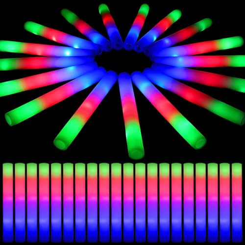 DkevEu 111 varillas de luz LED de espuma, 3 modos de iluminación, barra de luz LED para fiestas y bodas, apto para niños