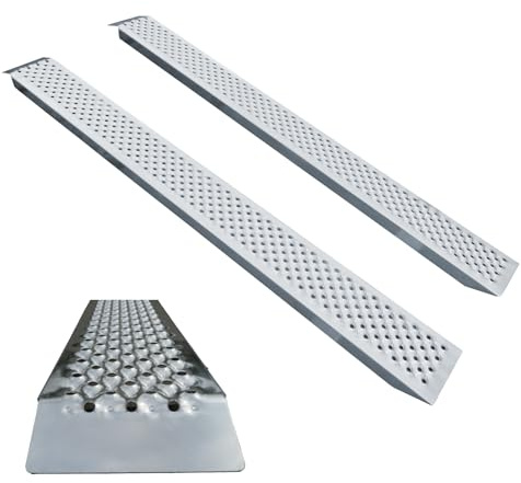 WORHAN® Rampes de Chargement 200cm Robustes Tracteur Moto Remorque Aluminium jusqu'à 400kg LR7