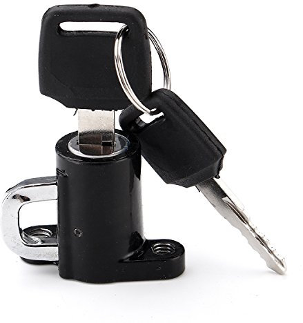 WANGCL Motorcycle Helmet Lock Kit, Universal Aluminum Alloy Motorbike Helmet with 2 Keys for Scooters Bike Bicycle Motorbike Skateboard