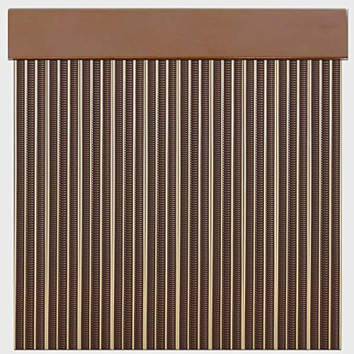 Tende per esterni con nastro per porte, in plastica PVC e barra in alluminio, colore marrone e beige, larghezza 100 cm x 210 cm