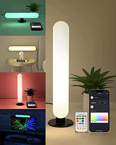 ALANTOP Smart Nachttischlampen, LED Lightbar mit WiFi APP Steuerung für Alexa und Google, RGB Lampe Sync mit Musik, für Gaming, Deko, PC, TV Hintergrundbeleuchtung, Raumdekoration