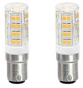 ShuoHui 2pcs B15 B15D 110V-265V Lampe Glühlampe, B15d Bajonett-Doppelkontakt, 5W=40W weiß Äquivalent, Für Beleuchtung von Niederspannungsgeräten Dimmbar (Warm Weiß 3000K)