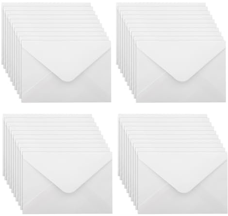 WYAN Paquete de 40 15 x 10 cm Beige mini sobres kraft,Sobres con solapa clásica,para Tarjeta de regalo,Tarjetas de felicitación,Invitación(Tarjetas y Pegamento no Incluidos)
